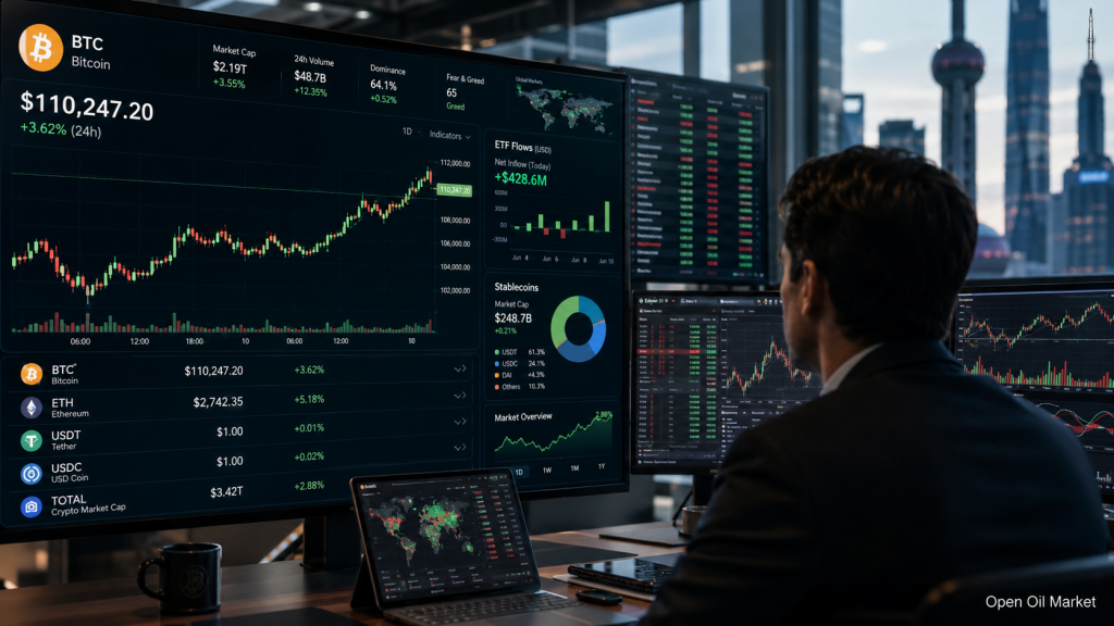 Nieuws over cryptovaluta, woensdag, 10 juni 2026: Bitcoin test de weerbaarheid van de markt, terwijl stablecoins en ETF de toon zetten voor investeerders.