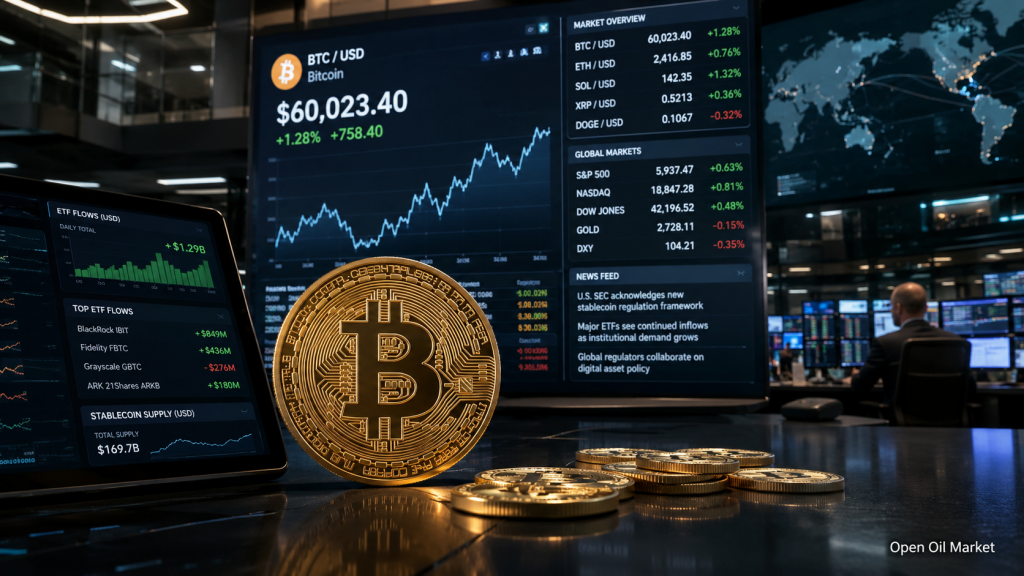 Cryptocurrency Markt 29 juni 2026: Bitcoin, ETF, stablecoins en top 10 digitale activa