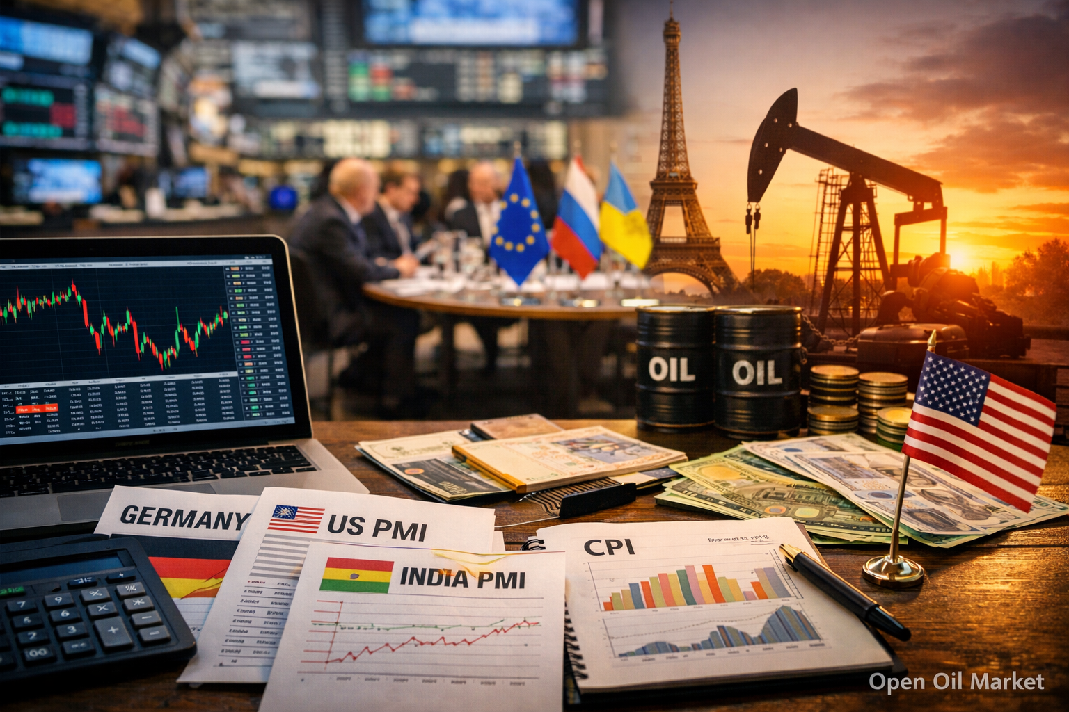 Economische gebeurtenissen en bedrijfreports - dinsdag, 6 januari 2026: PMI diensten, CPI Duitsland, API oliereserves