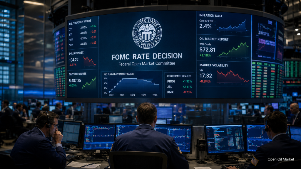 Economische gebeurtenissen en bedrijfsrapporten, woensdag 17 juni 2026: FOMC, inflatie in VK en eurozone, IEA-rapport en rapporten van Progressive, Jabil en CarMax