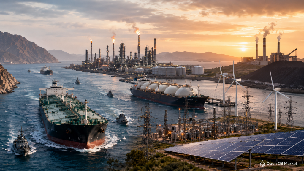 Nieuws olie- en gassector en energie 1 juni 2026: risico's in Hormuz, olie, gas, LNG en wereldwijde energiesector.