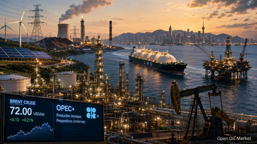 Wereldwijde energiemarkt 4 juli 2026: Brent-olie, LNG, raffinaderijen, olieproducten, elektriciteit, hernieuwbare energie en kolen