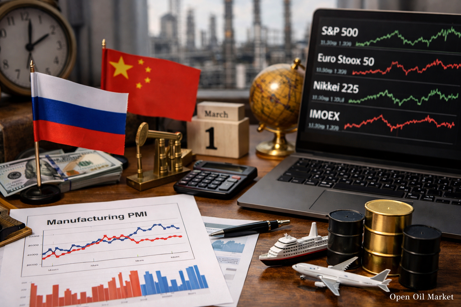 Economische gebeurtenissen en bedrijfsrapporten — 1 maart 2026: PMI van China en Rusland, wereldmarkten begin van de maand