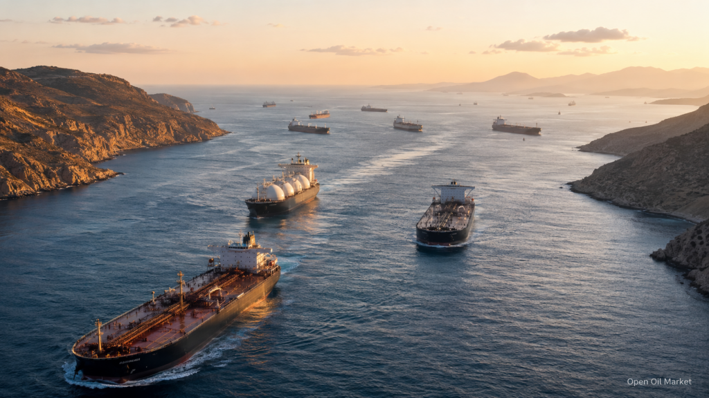 Wereldwijde energie markt 17 juni 2026: olietankers, LNG-transport, herstel van leveringen via de Straat van Hormuz en stabilisatie van de energievoorziening.