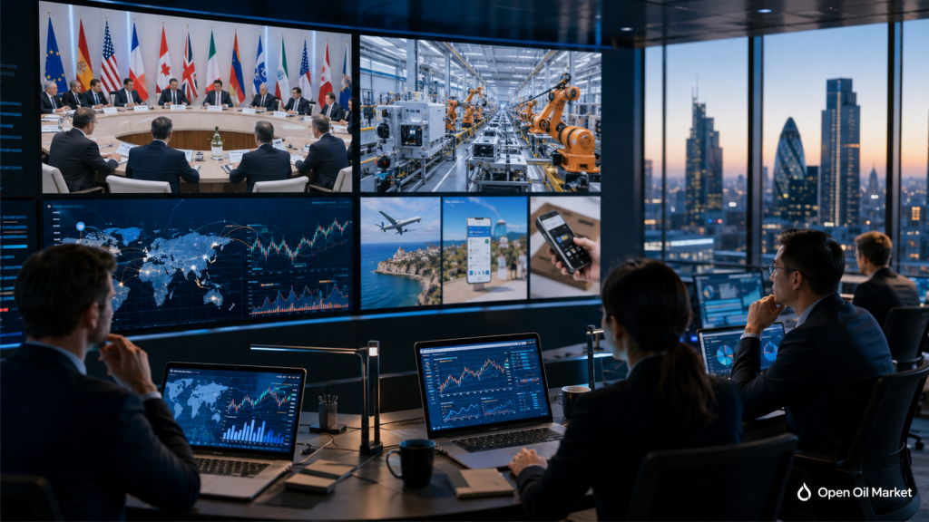 Wereldwijde markten 18 mei 2026, analisten beoordelen G7-bijeenkomst, Chinese industriële productie en bedrijfsresultaten van Baidu, Ryanair, Trip.com en XP Inc