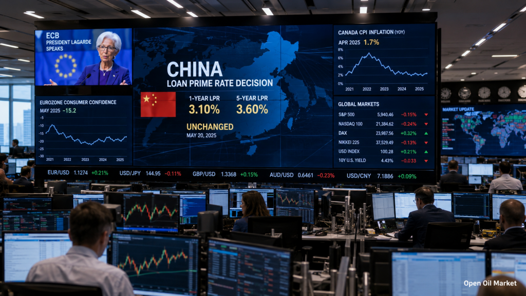 Macroeconomische kalender en bedrijfsrapporten 22 juni 2026 voor investeerders: LPR van China, toespraak Lagarde, CPI van Canada en consumentenvertrouwen in de eurozone.
