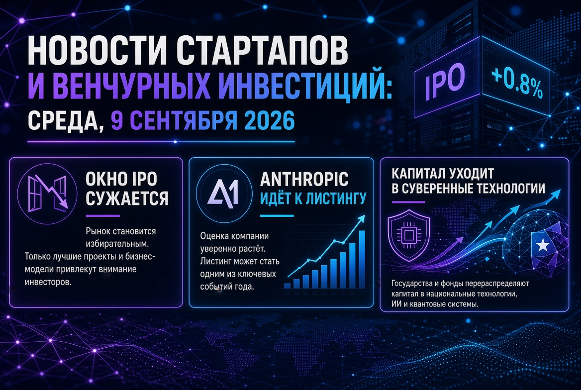 Nieuws over startups en durfkapitalen: woensdag 9 september 2026 - het IPO-venster krimpt, Anthropic gaat naar IPO, en kapitaal verhuist naar soevereine technologieën