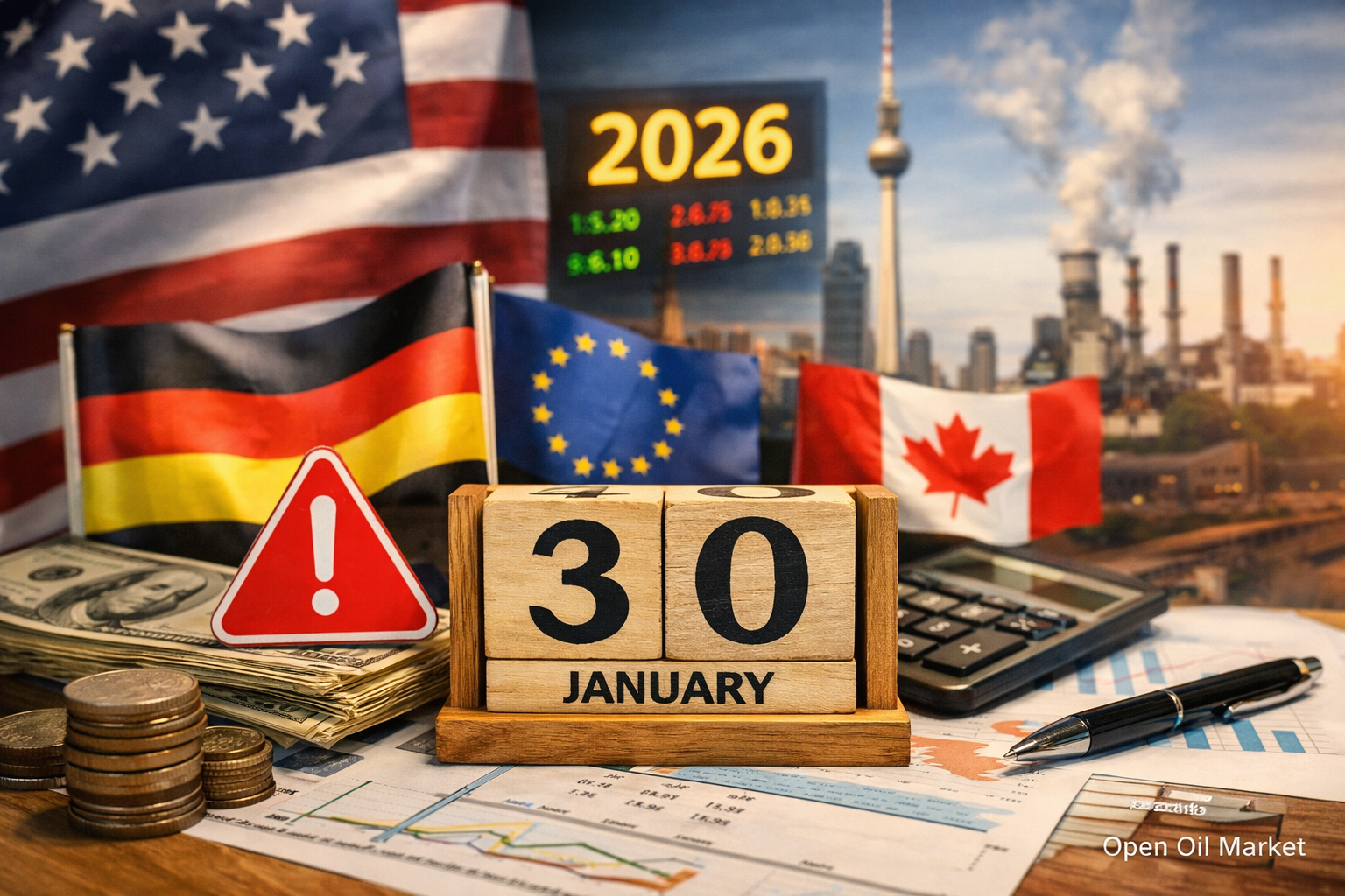 Economische gebeurtenissen en bedrijfsrapportages — vrijdag 30 januari 2026: shutdown in de VS, BBP van Duitsland en de eurozone, rapporten van ExxonMobil en Chevron