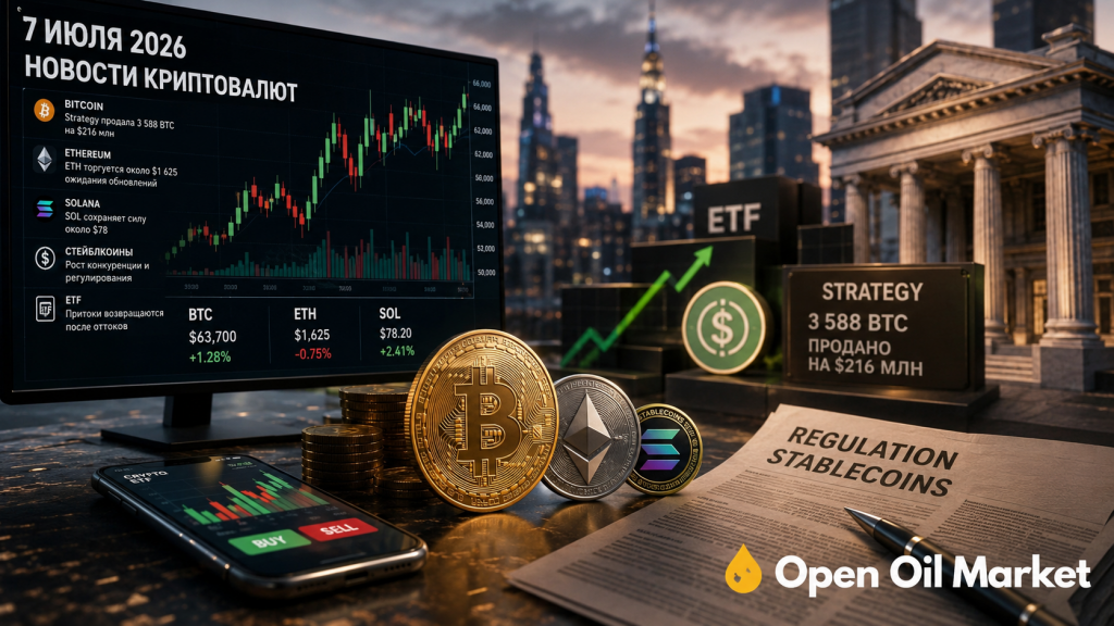 Nieuws over cryptocurrencies op 7 juli 2026: Bitcoin, ETF, strategie, Ethereum, Solana en stablecoins