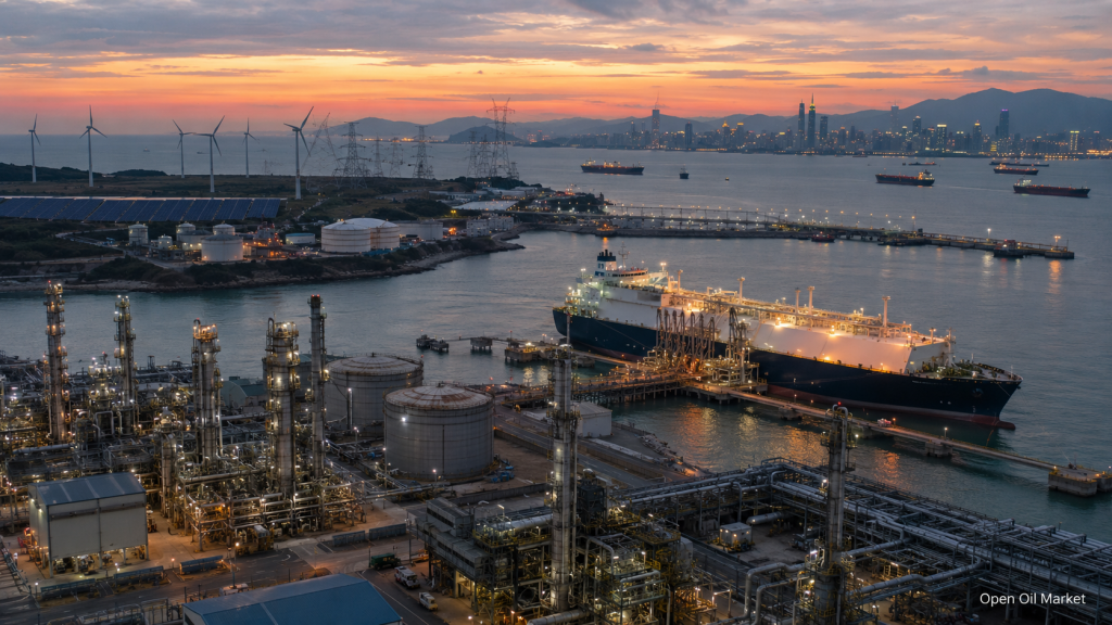 Nieuws over olie, gas en energie 16 mei 2026: olieterminal, LNG-tanker, raffinaderij, duurzame energie en mondiale energie-infrastructuur