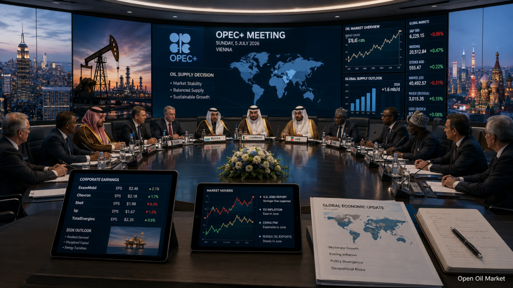 OPEC+-vergadering en wereldmarkten — economische gebeurtenissen en bedrijfsrapporten 5 juli 2026