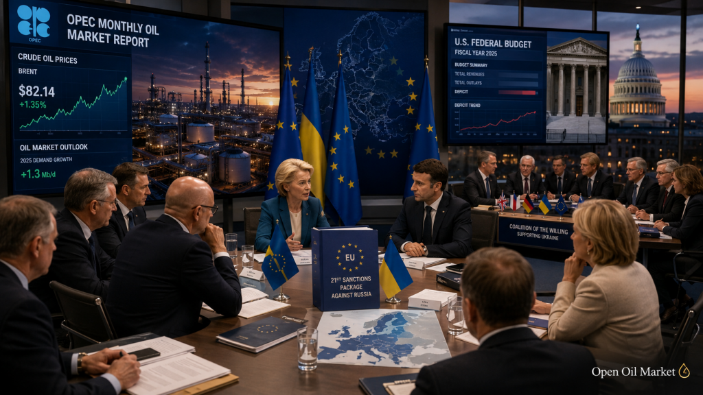Sancties EU tegen Rusland, bijeenkomst over Oekraïne, OPEC-rapport en gegevens over de Amerikaanse begroting op 13 juli 2026