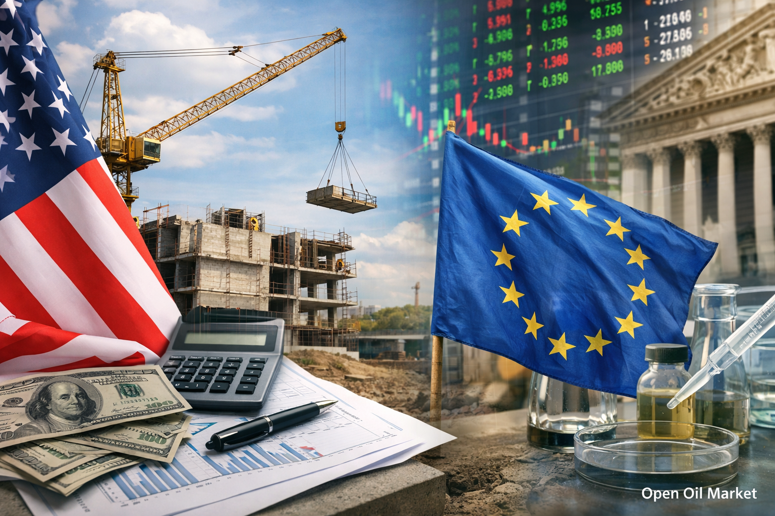 Wereldwijde markten en macro-economische gegevens 23 maart 2026 Chicago Fed, bouw VS, vertrouwen eurozone